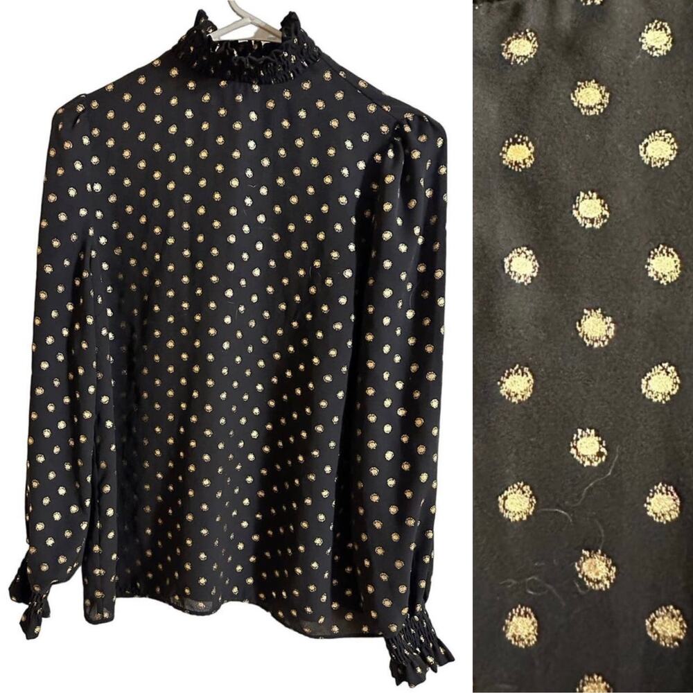 Womens Black and Gold Blouse